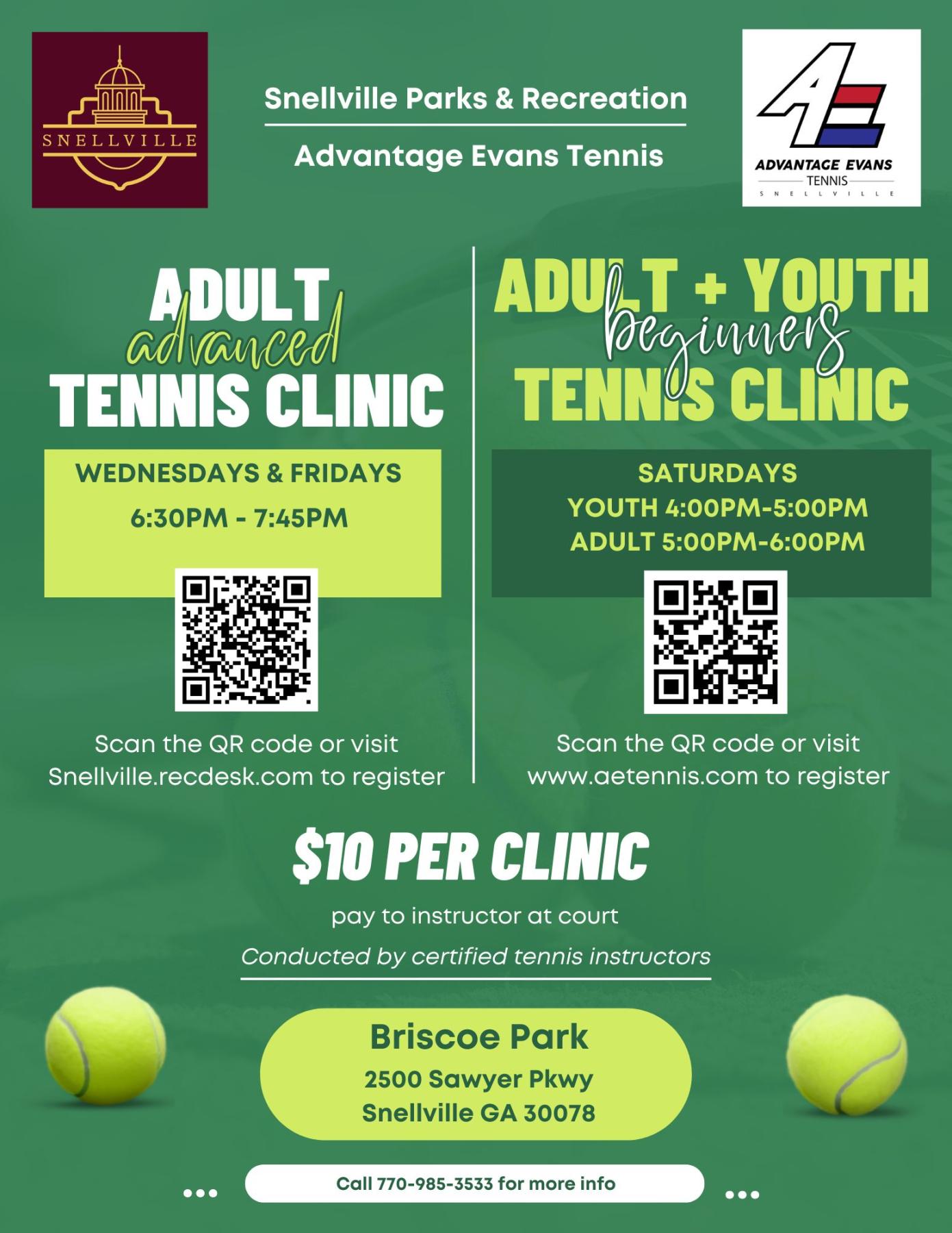 tennis clinics